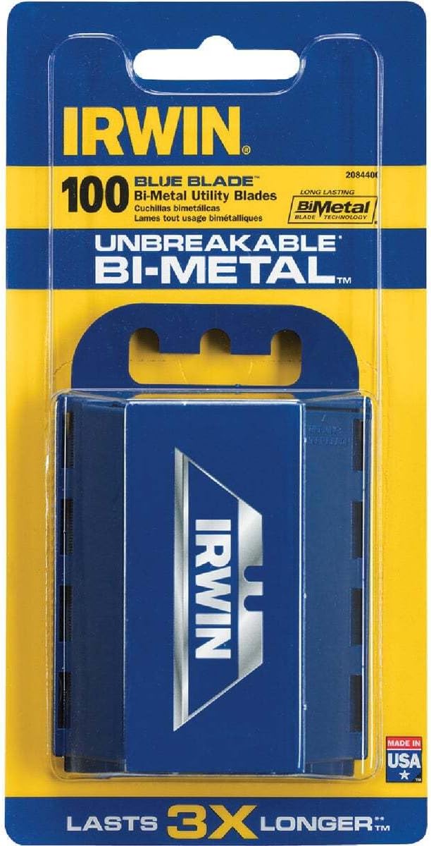 IRWIN Utility Knife Blades, Bi-Metal, 100-Pack (2084400)