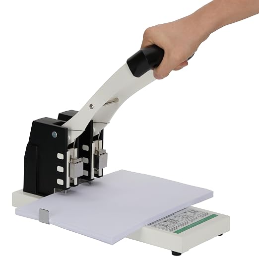 Upgraded Heavy-Duty 2-Hole Punch, One-Click Replaceable Blades | All-Metal Stable Frame, Ideal for High-Demand Office & School Use