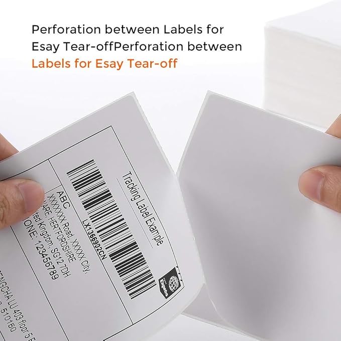 MFLABEL 4x6 Direct Thermal Labels (2000 Labels) 4" x 6" Perforated Shipping Labels Compatible with Zebra Printers Fanfold Thermal Label Stickers for Shipping Packages - 4 Stacks White Labels