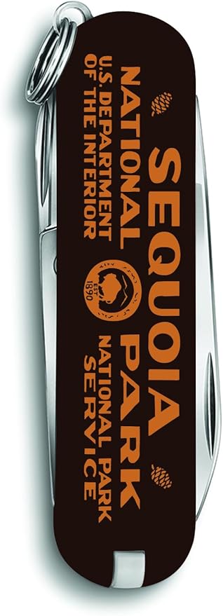 Victorinox Classic SD Swiss Army Knife, Compact, 7 Functions, Swiss Made Pocket Knife with Small Blade, Screwdriver and Key Ring - Sequoia National Park