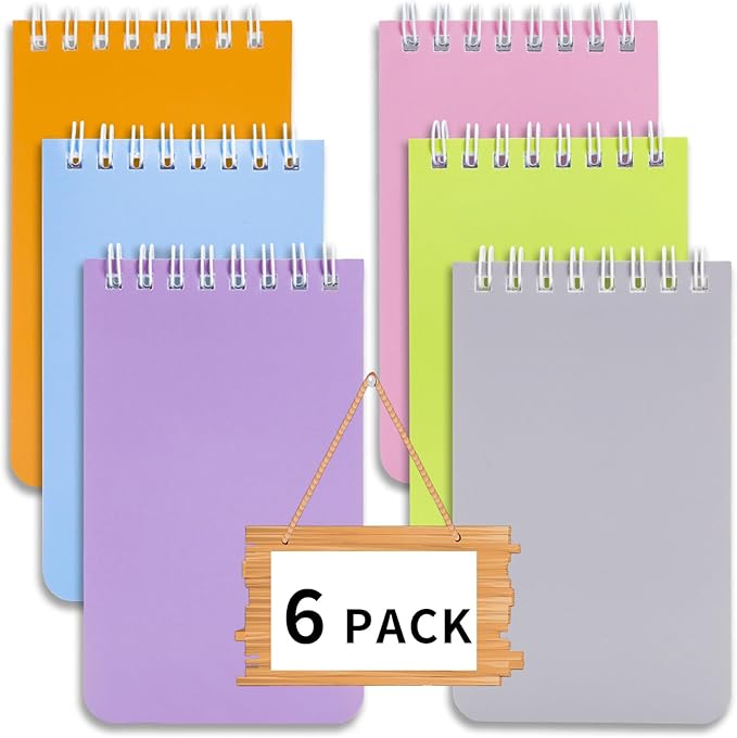 QiCheng 6pacs Pocket Notebook Mini Notepad Small Spiral Notebooks 3X5Inch | functionality PortabilityPortability convenience