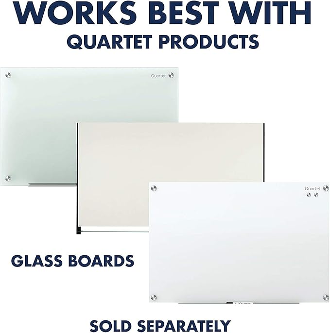 Quartet Strong Magnets for White Boards, Rare Earth Magnet for Glass Whiteboards, Assorted Colors, 12 Pack (85393)