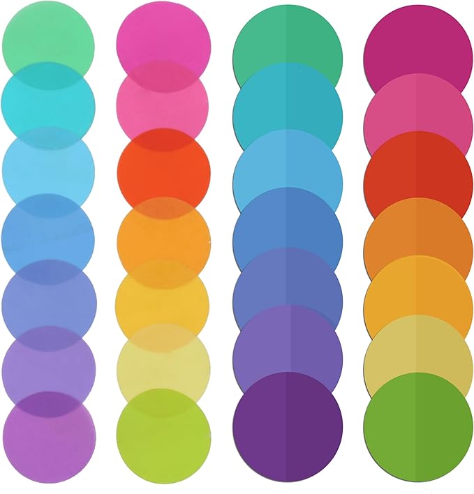 Mr. Pen- Round Transparent Sticky Notes, 1.1” Diameter, 14 Pads, 560 Sheets | Colorful, Water-Resistant See-Through Sticky Notes & Fineliner, Smooth Writing, Note Tabs for Bible Journaling, Studying