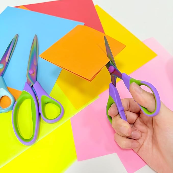 Scissors All Purpose Heavy Duty 3-Pack 5.5” 8.3” 9.5” | Ultra Sharp Blades Comfort Grip Handles - for Home, Office, School, Sewing, Crafts