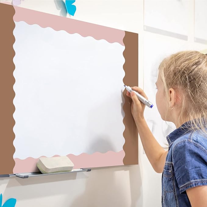 Containlol 236ft Boho Color Bulletin Board Decoration, Spring Classroom Bulletin Board Borders Soft Scalloped Trim for School Office Poster Chalkboard Whiteboard Wall Decor