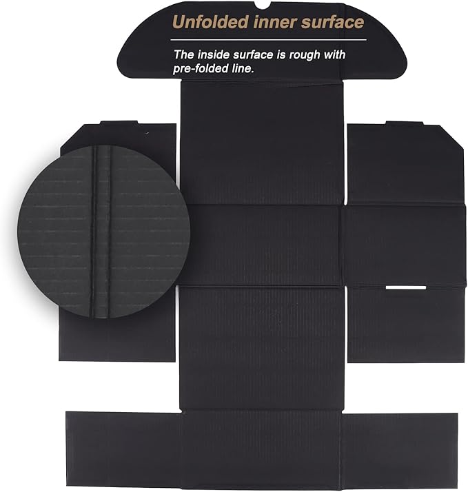 ZBEIVAN 8x6x4 Black Small Shipping Boxes, 20 Packs Corrugated Cardboard Mailer Boxes for Packaging Small Business Mailing Gifts Wrap Boxes with Lids