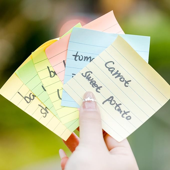 Mr. Pen- Lined Sticky Notes 3x3, 6 Pads, 45 Sheet/Pads, Pastel Colors, Sticky Notes with Lines, Stocky Notes for Bible Journaling
