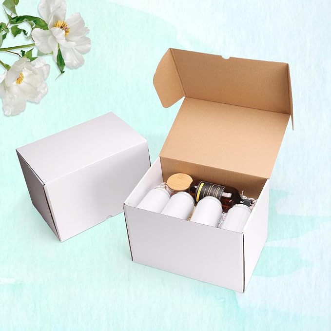 WIFTREY 15 Pack 12x8x8 Small Shipping Boxes, 12 x 8 x 8 Corrugated Cardboard Mailer Box for Packaging Small Business, White