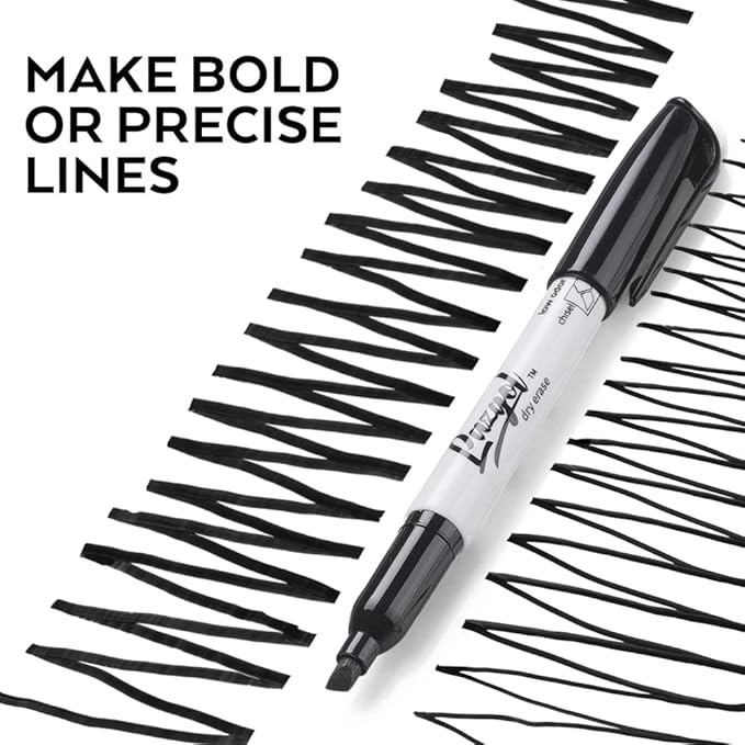 LAZGOL Dry Erase Markers Bulk, 96 Pack Black Dry Erase Markers Chisel Tip, Low Odor Whiteboard Markers for School, Office Supplies, Perfect for Writing on White Board, Mirror,Calender | Low Odor Whiteboard Markers for School, Office Supplies, Perfect f...