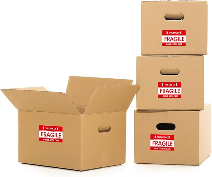 Hybsk This Side Up Fragile Stickers 2x3 Inch Handle with Care Shiping and Packing Warning Adhesive Label 300 Per Roll (2x3 inch)