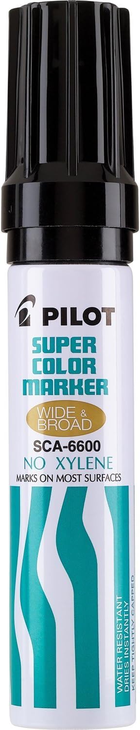 PILOT Super Color Jumbo Permanent Markers, Xylene-Free Black Ink, 12-Pack