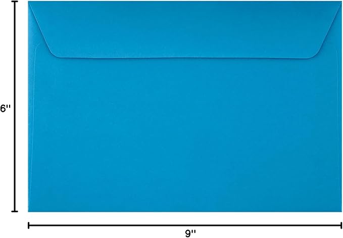 LUXPaper 6 x 9 Booklet Envelopes | Pool Blue | 80lb. Text | 50 Qty