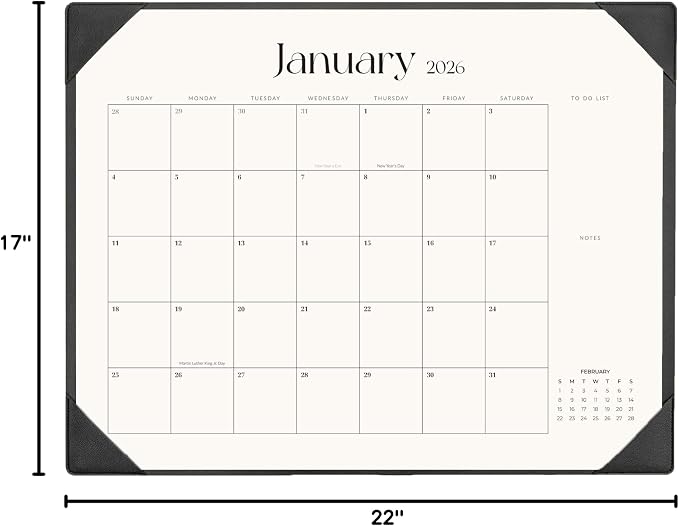 Desk Calendar 2026-2027 with Desk Mat – 22" x 17" Large Desk Pad Calendar Runs from July 2026 to December 2027, Office Supplies Desktop Monthly Calendar for Home & Office