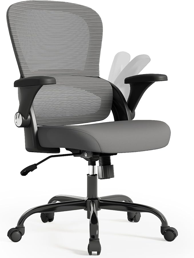 TRALT Office Chair - Ergonomic Office Chair with Back Support for Adults | Home Office Desk Chair with Lumbar Support - Ergonomic Mesh Chairs 330 lb Wide Seat for Work, Office, Gaming(Black Grey)