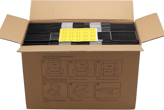 HORLIMER 12x9x4 inches Shipping Boxes Set of 20, Black Medium Corrugated Cardboard Gift Mailer Box