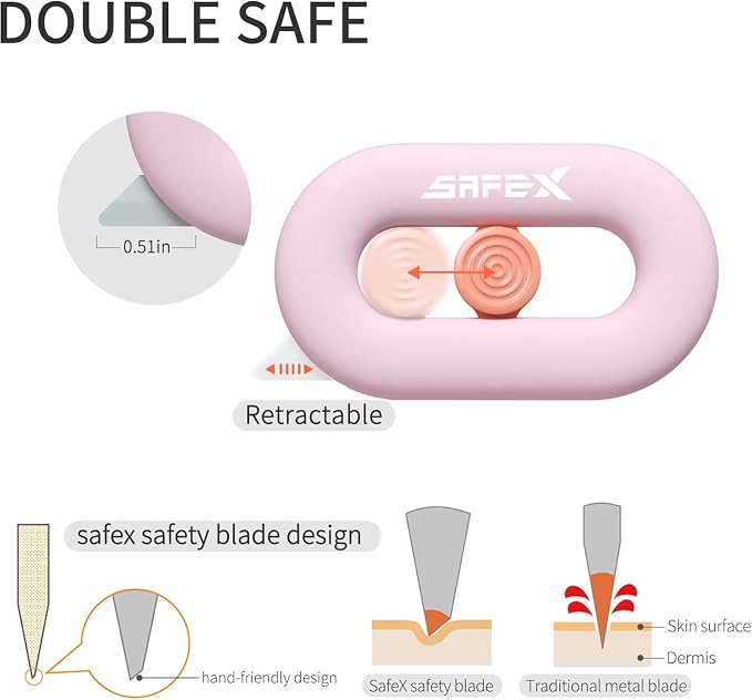 Ceramic Box Cutter Retractable, Safety, Cute, Magnetic Package Opener, Box Opener Cutter for Daily Online Shopping/Kitchen/Office/Baby Beauty Gift Unpacking