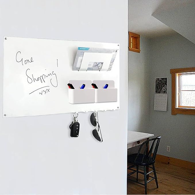 Magnetic Dry Erase Marker Holder, Magnetic Pen Marker Holder for Whiteboard, Fridge, Locker Accessories, Classroom, Office, Home, Magnet Pen Cup,1 Pack, White