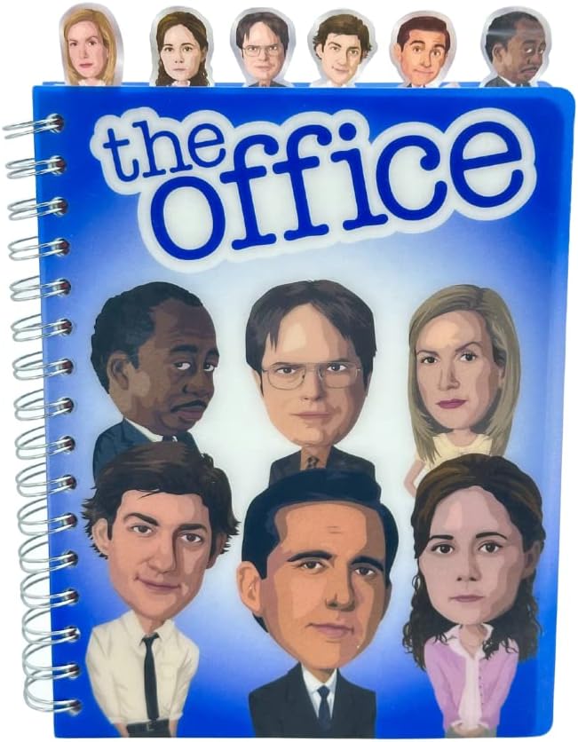 The Office Journal with Character Tabs, Spiral Binding and Flexible Plastic Cover, 8 x 7 inches
