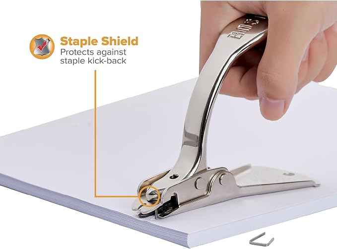 Bostitch Office Heavy Duty & Carton Staple Remover, Built in Staple Shield, Wear- Resistant Nickle Plated Finish Chrome