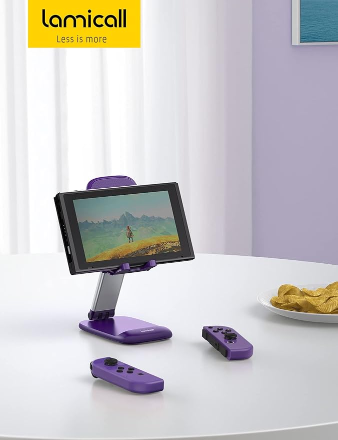 Lamicall Purple Phone Holder for Desk - Dark Purple Cellphone Stand | Desk Accessories Desktop Office Must Have, Gifts for iPhone 17 16 15 14 13 Pro Max Mini, 12 11, 4-8'' Telephone Stand