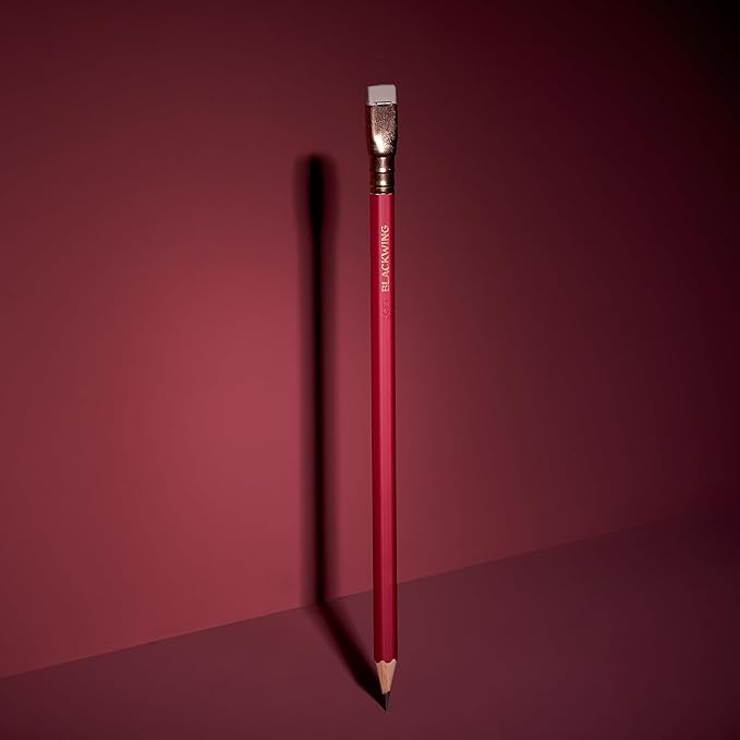 Blackwing Matte Pencils - 12 Count, Red Finish, 3B Soft Lead, Premium Wood, Japanese Graphite, Great for Drawing