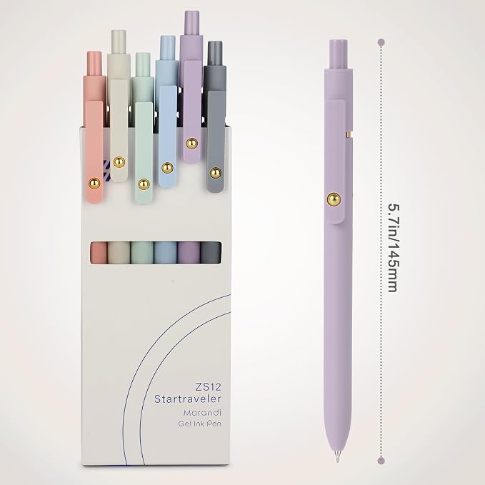 FIOVER Gel Pens, 6pcs Blue Ink Medium Point 0.7mm Smooth Writing Pens | Comfort Grip, Aesthetic Pens for Journaling, School Office Supplies, Gifts for Women, Men
