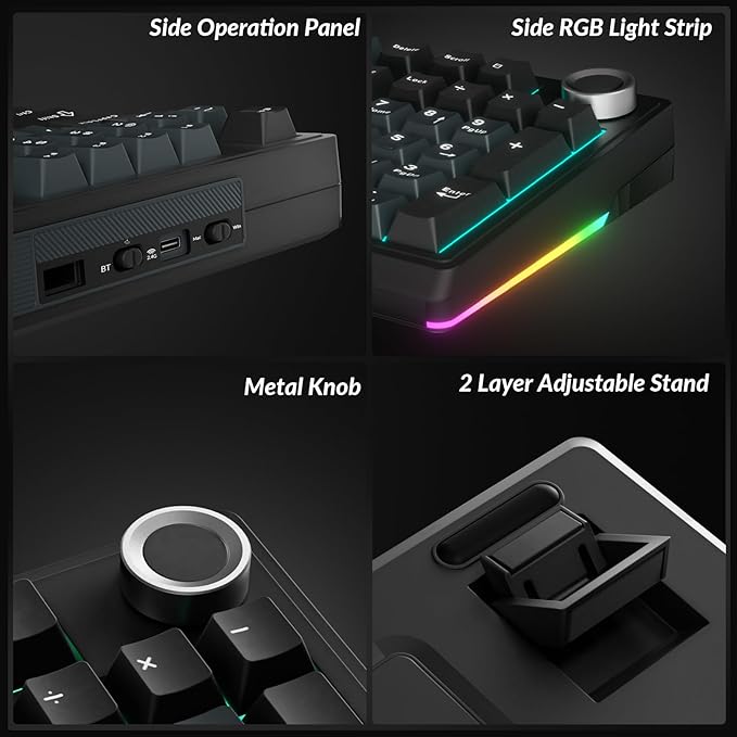 SOLAKAKA KI99 Pro Wireless Mechanical Keyboard Quiet Switch,Hot Swappable Pre-Lubed Switches Silent Keyboard with RGB Backlit,Gasket Structure Computer Gaming Keyboards(BlackBlue, Silent Switch)