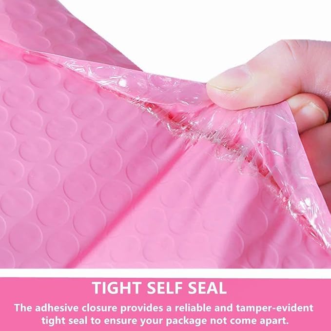 Bubble Mailers 3.5X5.9 Inch 50 Pack Small Padded Envelopes Poly Thicken Padded Self Seal Envelopes Bags (Pink)