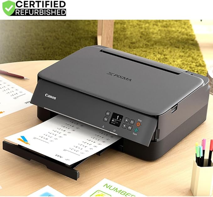 Canon PIXMA TS6420a All-in-One Wireless Color Printer with Print, Scan, Copy, Photo Print & Mobile Functions (Renewed) Bundle with DGE USB Cable + Small Business Productivity Software Kit
