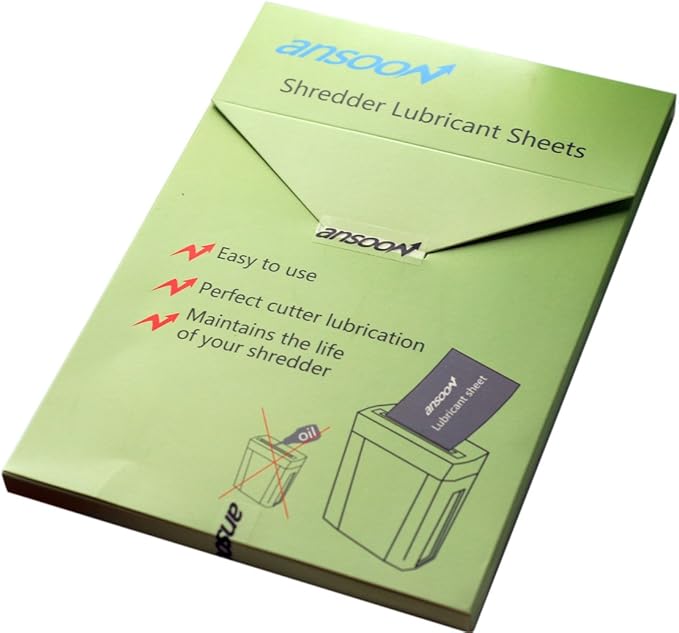 24 Pack Paper Shredder Lubricant Sheets, Paper Shredder Sharpening & Lubricating Sheets