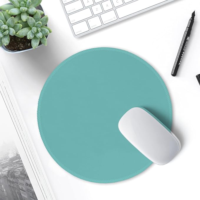 Hsurbtra Mouse Pad, Premium-Textured Small Round Mousepad 8.7 x 8.7 Inch Green, Stitched Edge Anti-Slip Waterproof Rubber Pretty Cute Computer Mat for Office Home Gaming Laptop Men Women Kids
