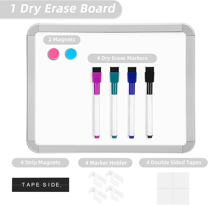 VUSIGN Small Dry Erase Whiteboard, 8.5 x 11 Inches White Board for Students, Fridge, Locker, Mini Dry Erase Board, 8 Pack