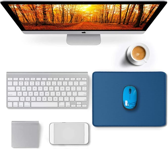 Mousepad, Large Gaming Mouse Pad with Double Stitched Edges, 14.9 x 11.7 inches Premium-Textured & Waterproof Mousepad, Nonslip Natural Rubber Base Mouse pad for Laptop,Computer, Office, Blue