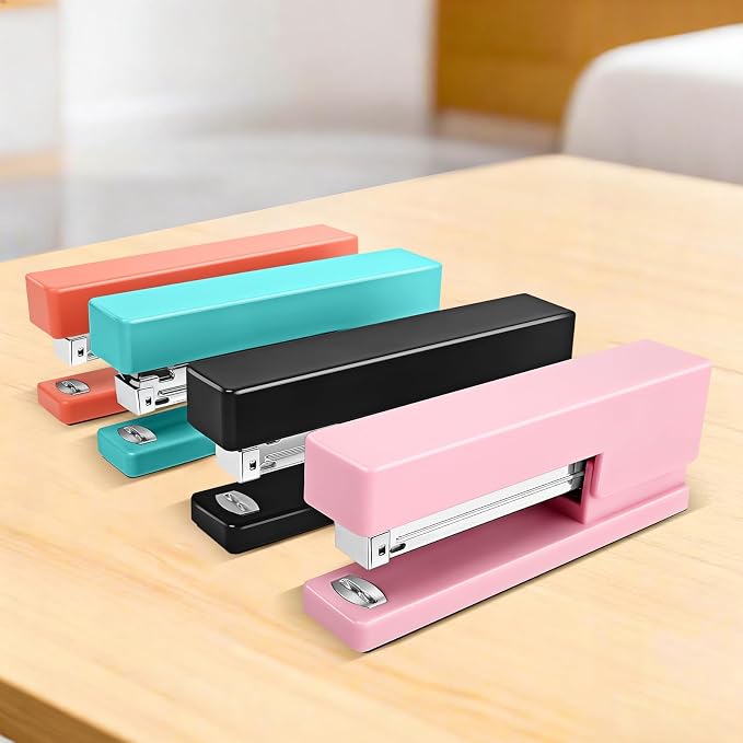 Stapler 25 Sheet Capacity with 830 Staples and Staple Remover,Green Stapler | Full Strip Staplers for Desk, No Jam, Non-Slip for Office & School