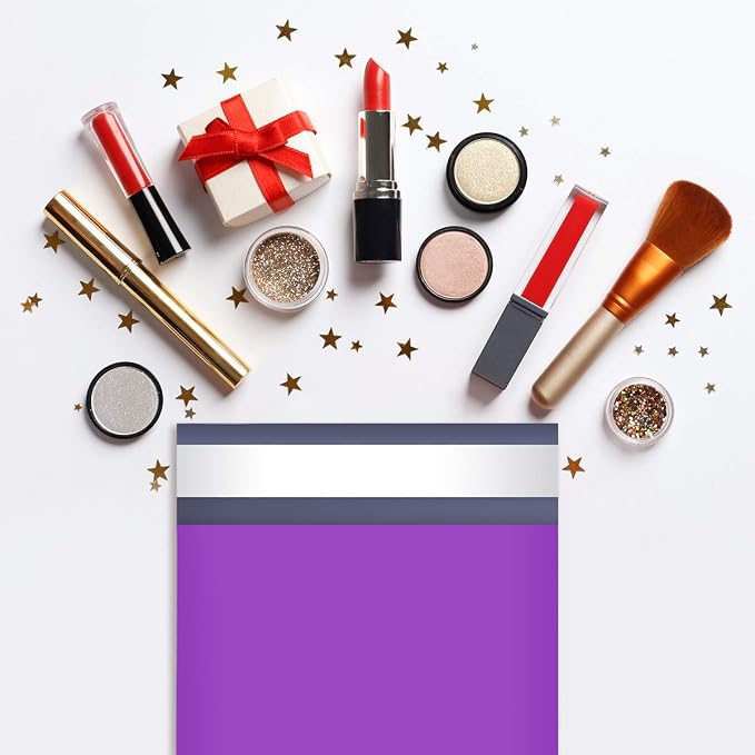 UCGOU Poly Mailers 12x15.5 Inch Purple 100 Pack Plastic Medium Shipping Bag | Self Seal Adhesive Waterproof Tear Proof Mailers Poly Bags Strong Mailing Envelopes Packing for Clothes Books Accessories