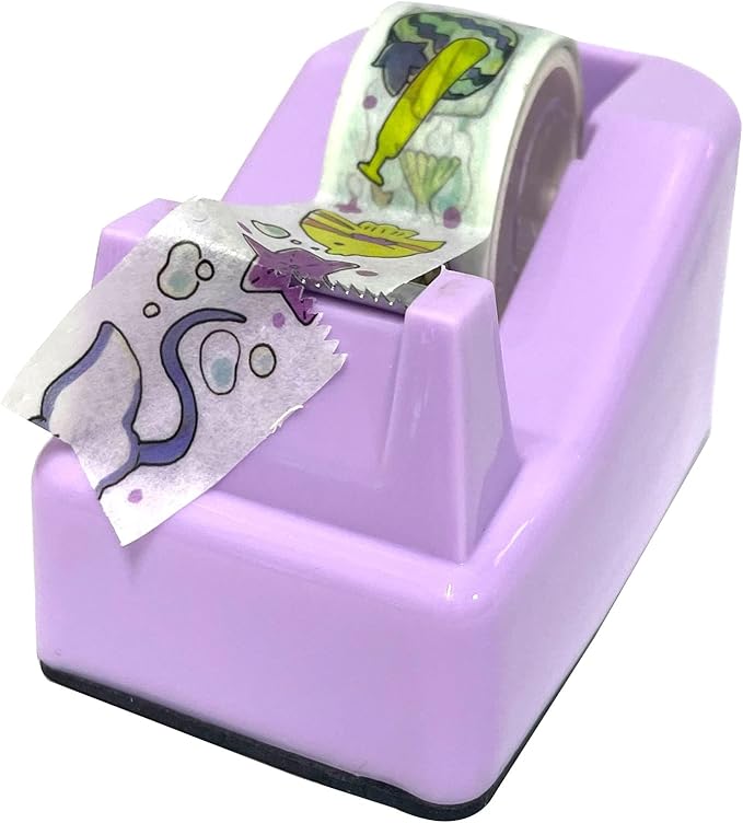 WELSTIK Desktop Tape Dispenser Non-Skid Base, for Packaging in Office,Restaurant, Flower Shop,Cake Shop,Purple