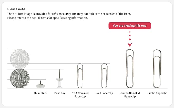 PAPERPAL Paperclips for Office School & Personal Use, Jumbo Nonskid Paper Clip (2"), 1000 Large Paper Clips (10 Boxes of 100 Each), Silver | Value bulk pack of 1,000 large non-skid paper clips for offices, schools and businesses, packed in 10 boxes of ...