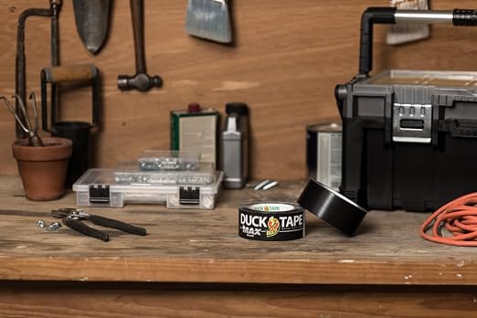 Duck Brand Max Strength Duct Tape - 1 Roll - Heavy Duty Hold - 1.88 Inch x 35 Yards - Black (240867)