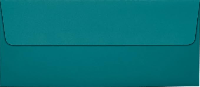 LUXPaper #10 Business Envelopes | Peel & Press | 4 1/8" x 9 1/2" | Teal | 80lb. Text | 50 Qty