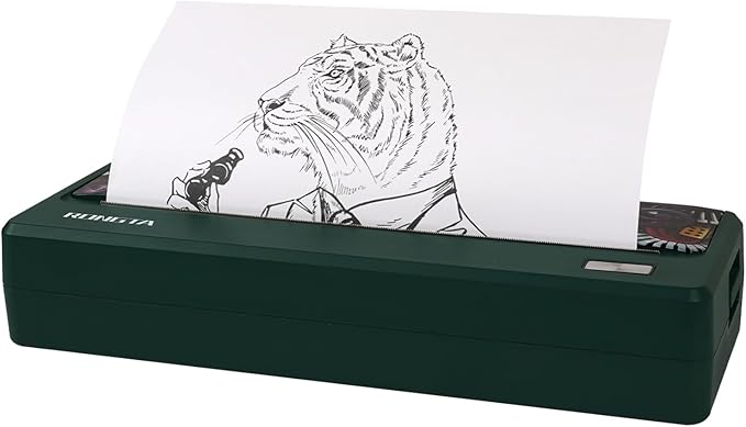 Rongta Portable Printer Wireless for Travel, 300DPI Thermal Inkless Bluetooth Mobile Printer, Support 8.5" X 11" US Letter, Compatible with Android iOS Phone & Laptops (DarkGreen)