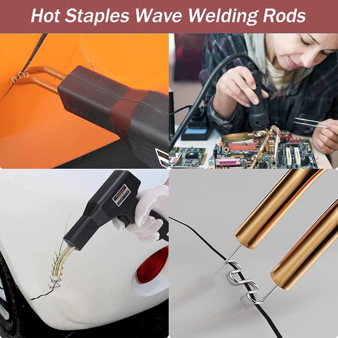 DLronwey Plastic Welding Staples 1000 pcs,2 Types Hot Staples for Decoration,Auto Repair,Architectural Modelling,Toy Manufacturing,Etc.