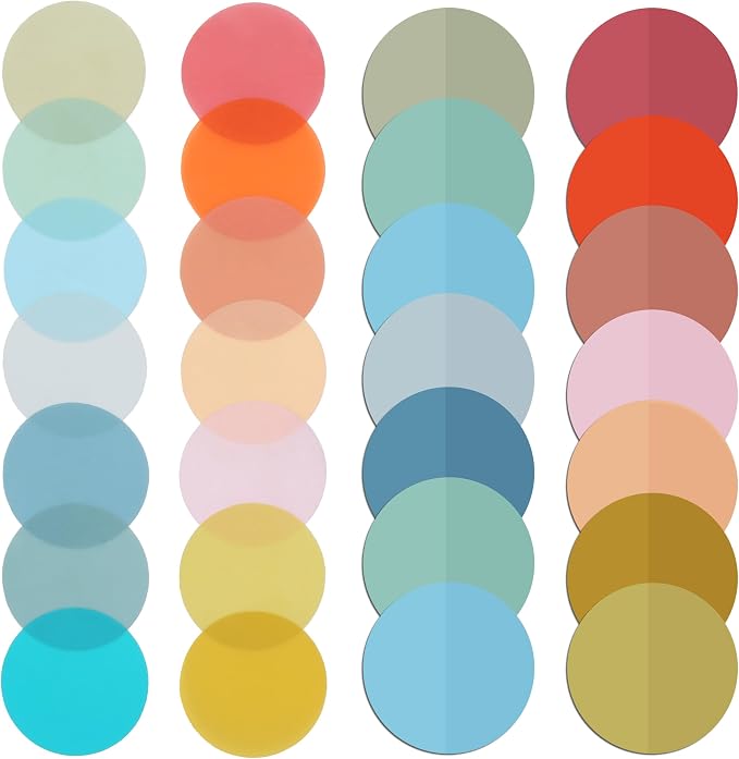 Mr. Pen- Round Transparent Sticky Notes, 1.1” Diameter, 14 Pads, 560 Sheets | Colorful, Water-Resistant See-Through Sticky Notes & Fineliner, Smooth Writing, Note Tabs for Bible Journaling, Studying