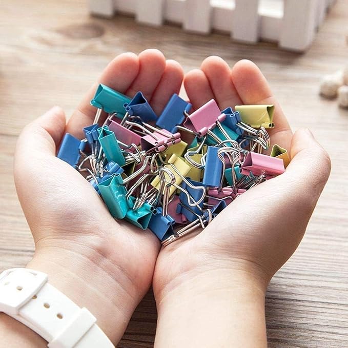 Ufmarine 40 Pcs Small Binder Clips 3/4 Inch Length, Colored Small Paper Clips for Office