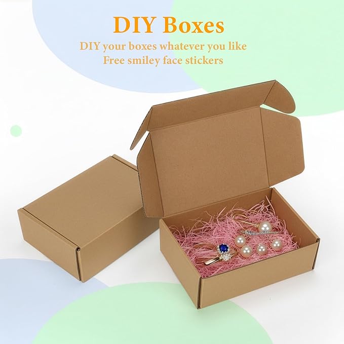 MEBRUDY 6x4x2 Inches Shipping Boxes Pack of 20, Small Corrugated Cardboard Box for Mailing Packing Literature Mailer