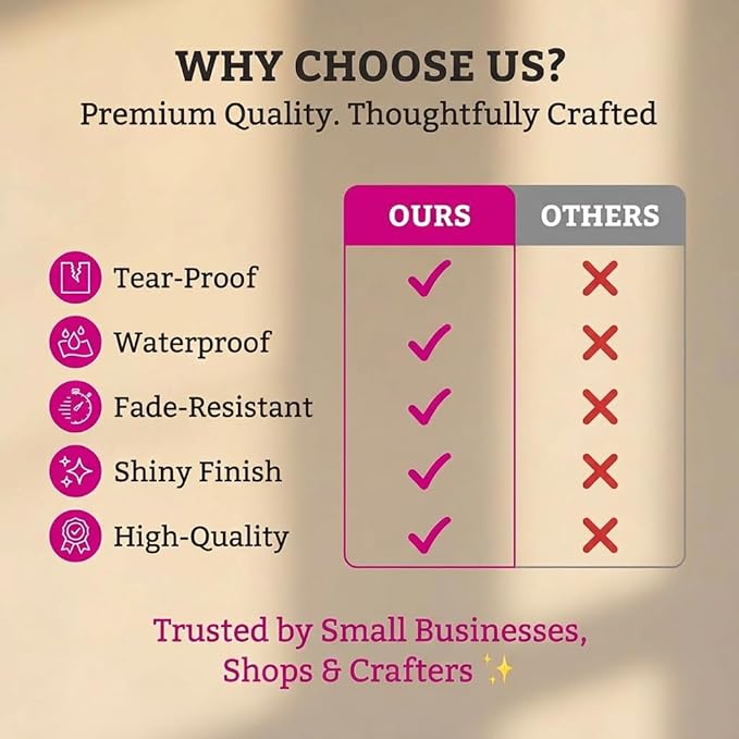500 Pcs Thank You Stickers β 1.5β Pink Round Labels with Purple Hot Stamping Foil Script & Heart Design, Elegant Small Business Packaging Stickers for Bags, Boxes, Envelopes & Party Favors