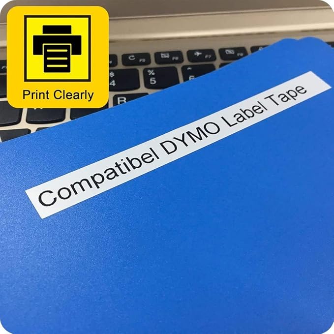 Label KINGDOM Compatible with DYMO LetraTag Refill 91331 White Plastic Tape | Compatible for Dymno Letra Tag Plus LT100H LT100T, 1/2" x 13'(12mm x 4m), Black Print on White, 4 Pack