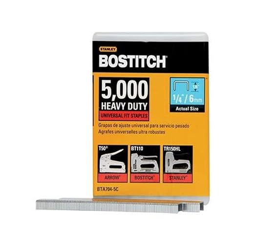 BOSTITCH BTA704-5C Heavy Duty Domestic Use Staples, 1/4 x 2/5-Inch, 5000-Pack
