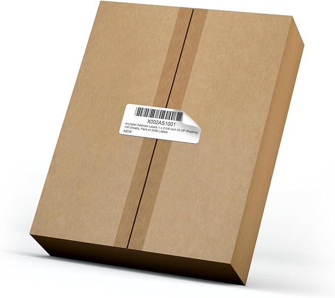 3000 Labels 100 Sheets 1" x 2-5/8" Address Label Sticker for Laser & Inkjet Printer - 30 Per Page Mailing Labels for Packages Adhesive, 30-up Return Address Labels