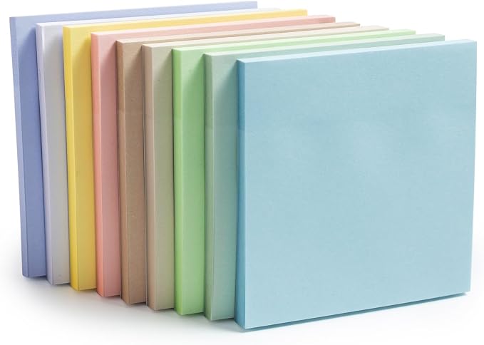 M&G 18 Pads Sticky Notes 3x3 Inch, Self Sticky Notes 9 Soft Pastel Colors, Easy to Stick Self-Stick Note Pads, Office and School Supplies for Home, Desk, and Notebook Use, 50 Sheets/Pad
