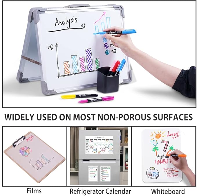 LAZGOL Wet Erase Markers, Bulk Pack of 16 (12 Colors) Fine Tip Overhead Transparency Smudge Free Markers for Dry Erase Whiteboard, Refrigerator Calendars, Glass and Films, Erase with Water | Overhead Transparency Smudge Free Markers for Dry Erase White...